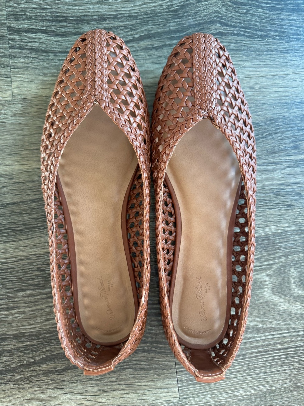 Universal Thread Woven Slip-On Flats - Cognac